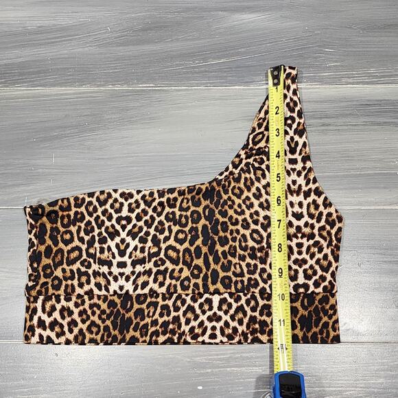 Naked Wardrobe Swim Bikini Top Leopard Print One Shoulder Medium - Picture 6 of 6